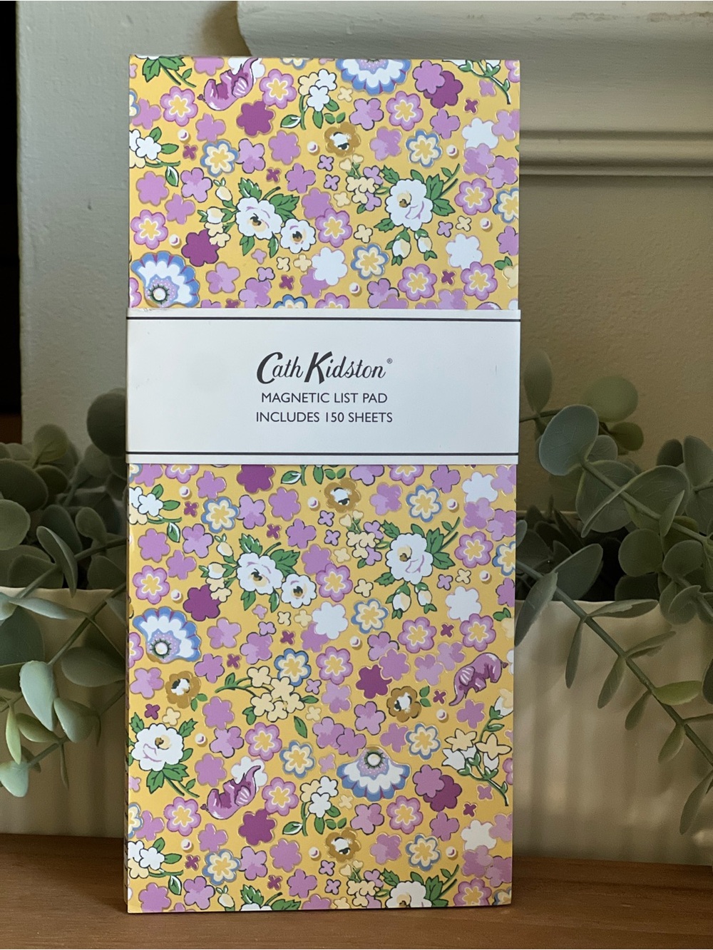 Cath Kidston Yellow and Purple Floral Magnetic List Pad